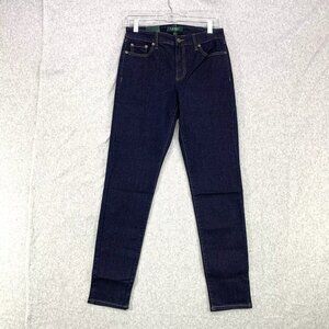 Lauren Ralph Lauren Jeans Womens Size 4 Classic Skinny Curvy Blue Dark Wash